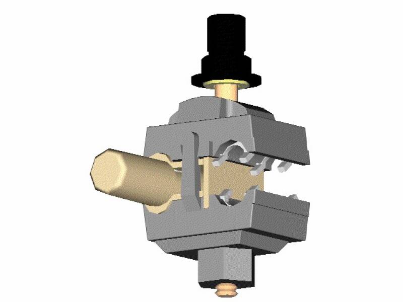 Clema derivatie cu dinti pentru conductoare coaxiale de Cu cu retele din conductoare neizolate