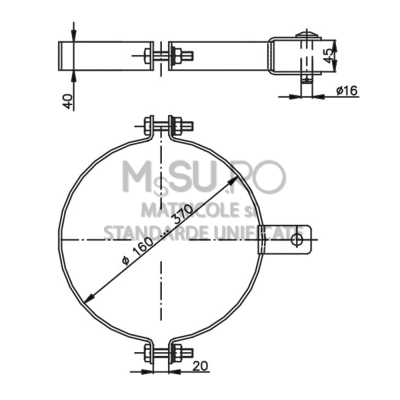 Bratara de intindere pentru stalpi centrifugati