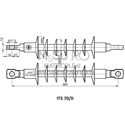 Izolatoare compozite top tija pentru L.E.A. 20 kV